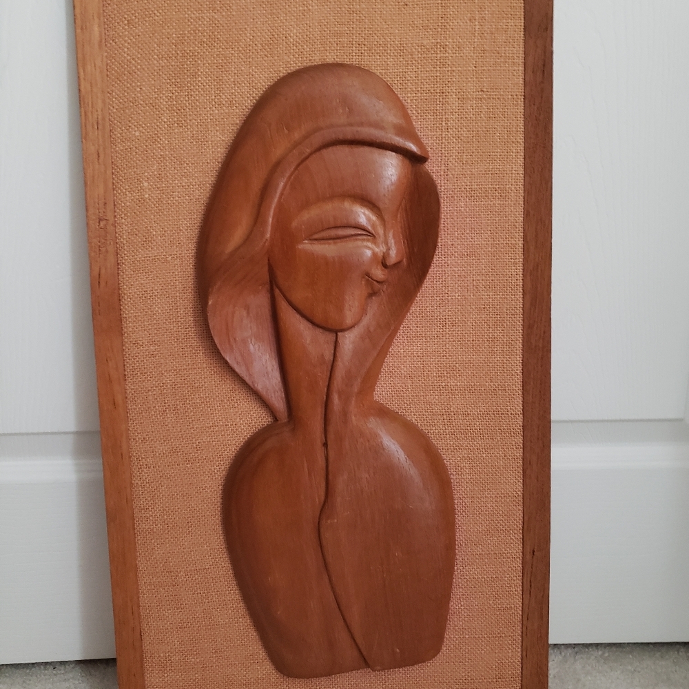 Vintage MCM teak silhouette carved wood pair - Picture 9 of 16